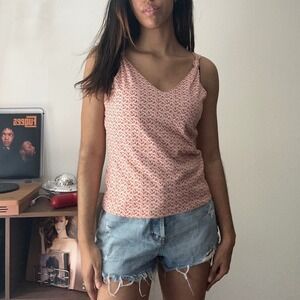 Liz Claiborne Floral Tank Top V Neck Sleeveless Cottagecore Petite S